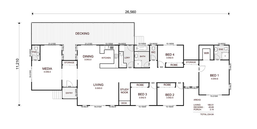 4-Bedroom Ranch Home Floor Plans